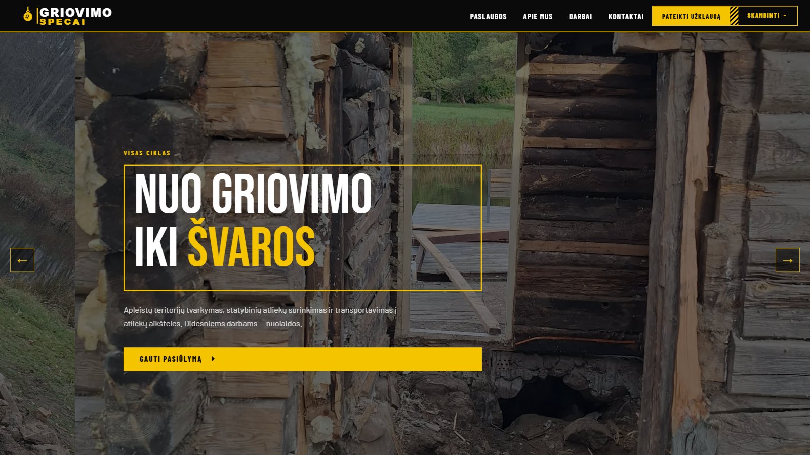 Griovimo Specai svetainė
